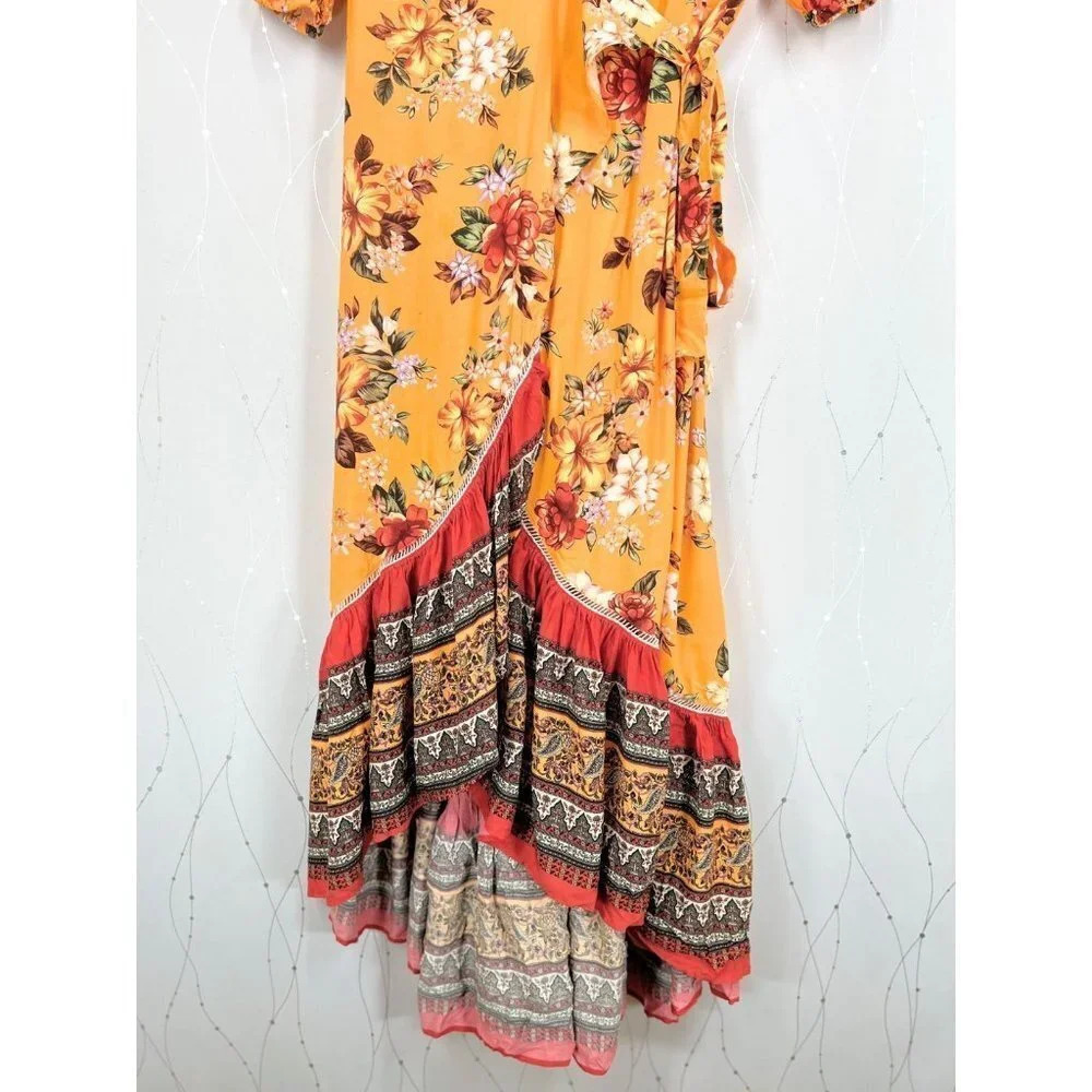 NWT FARM Rio Anthropologie Soigne Gold Maxi Dress $230 - Picture 10 of 15